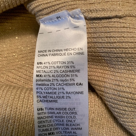 Chico's gold cotton/cashmere Sweater, size 2 (L) - Picture 7 of 7